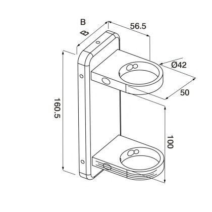 Rectangular Fixed Slab Bracket For 42.4mm Post