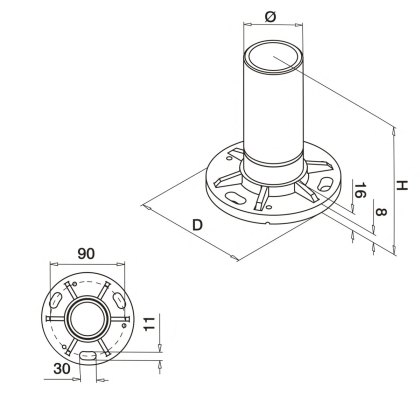 120mm Reinforced Post Base Plate