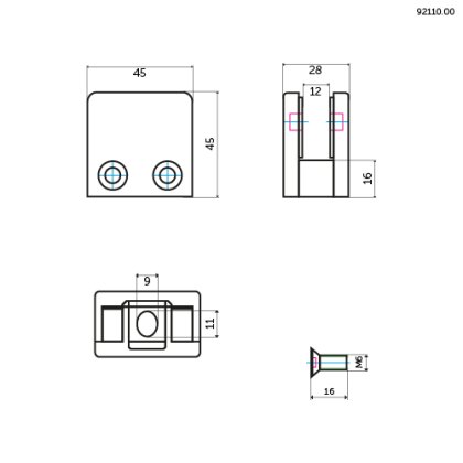 Eazypost Small Square 10mm Glass Clamp