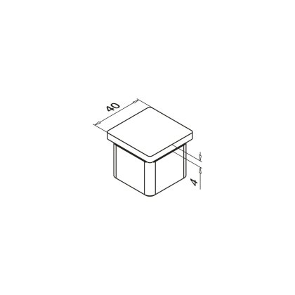 Eazysquare End Cap To Suit 40x40x2mm Tube