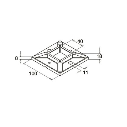 Eazysquare Floor Plate to suit 40x40x2mm Tube