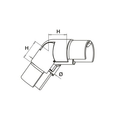 EazySlot Articulated Downward Slotted Handrail Joint EazySlot Articulated Downward Slotted Handrail Joint