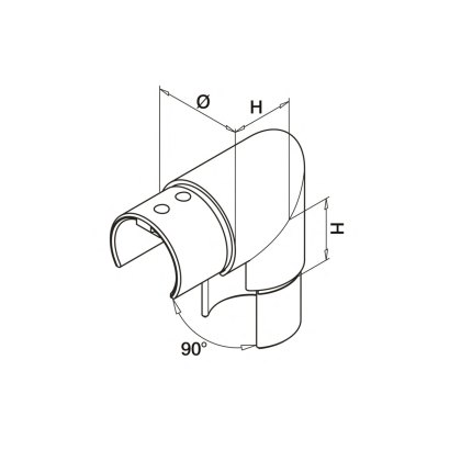 EazySlot 90 Degree Vertical Slotted Handrail Connector