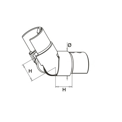 EazySlot Articulated Upward Slotted Handrail Joint EazySlot Articulated Upward Slotted Handrail Joint