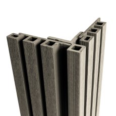 Ecoscape Forma - Silver Birch Composite Slatted Cladding Corner Trim
