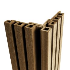 Ecoscape Forma - Spiced Oak Composite Slatted Cladding Corner Trim