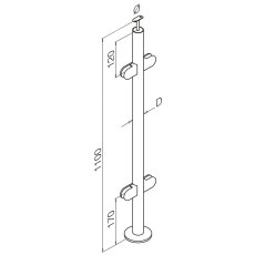 Pre-Assembled Glass Balustrade Round Middle Post with Fixed Handrail Saddle