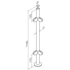 Pre-Assembled Corner Round Post with Fixed Handrail Saddle