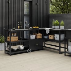 Ecoscape Outdoor Kitchen - Smoke Set of 3 Units & Covers