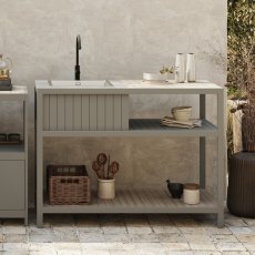 Ecoscape Outdoor Kitchen - Taupe Sink Unit Including Tap & Cover
