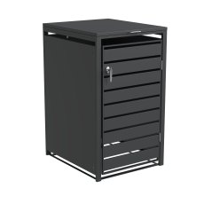 Ecoscape - Single Bin Storage With Lid - Charcoal