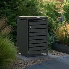 Ecoscape - Single Bin Storage With Lid - Charcoal