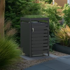 Ecoscape - Single Bin Storage with Planter - Charcoal