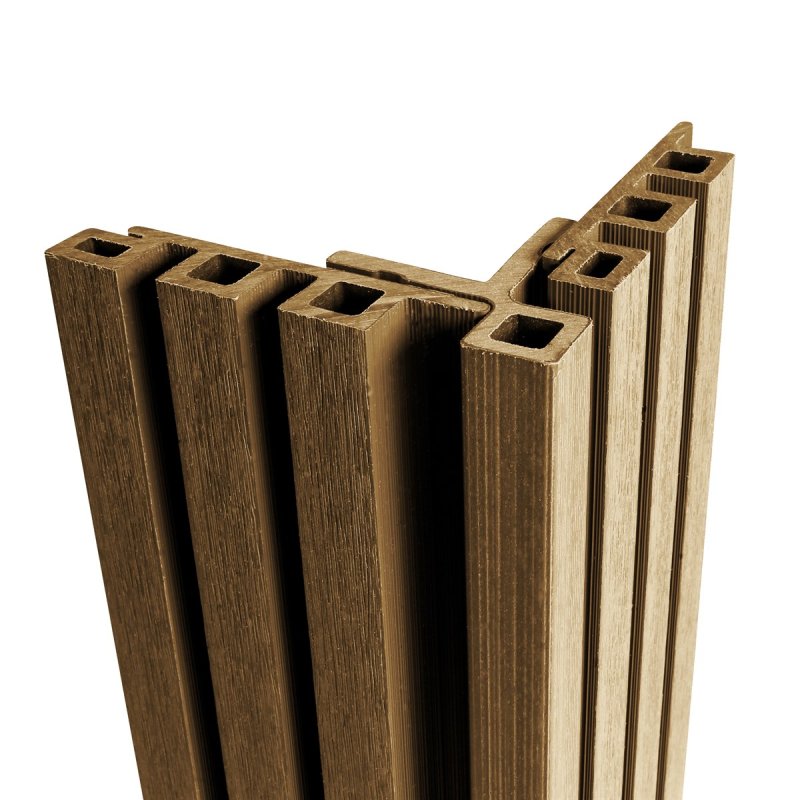 Ecoscape Ecoscape Forma - Spiced Oak Composite Slatted Cladding Corner Trim