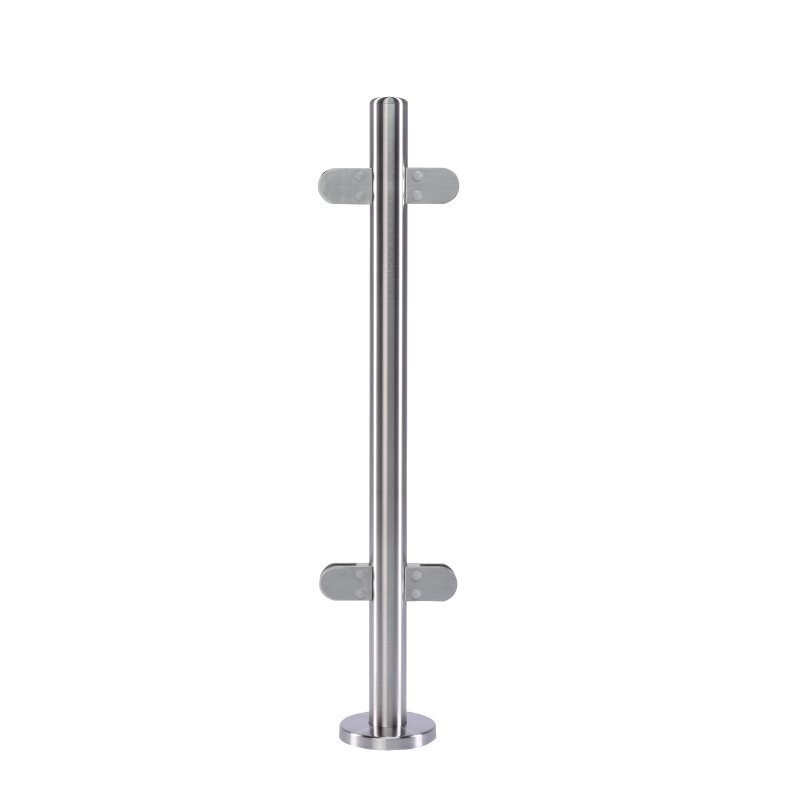 BM Architectural Pre-Assembled Glass Balustrade Round Middle Post with Radiused End Cap