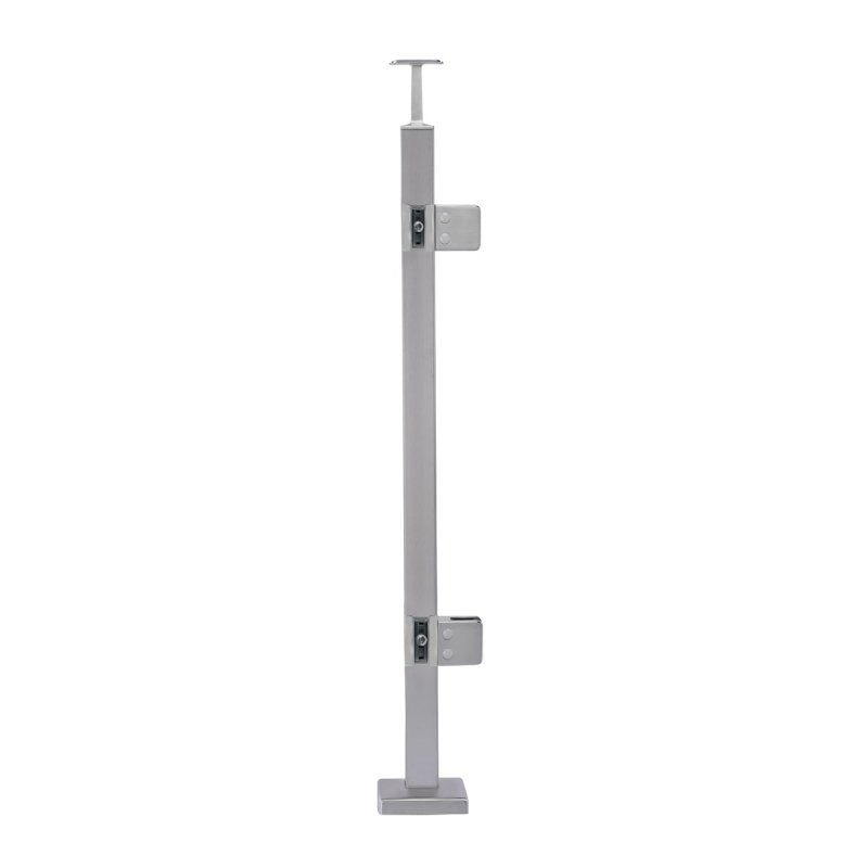 BM Architectural Pre-Assembled Glass Balustrade Square Corner Post with Fixed Saddle