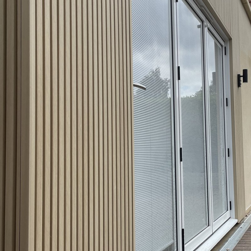 Ecoscape Forma - Light Oak Composite Slatted Cladding Board | BM Steel