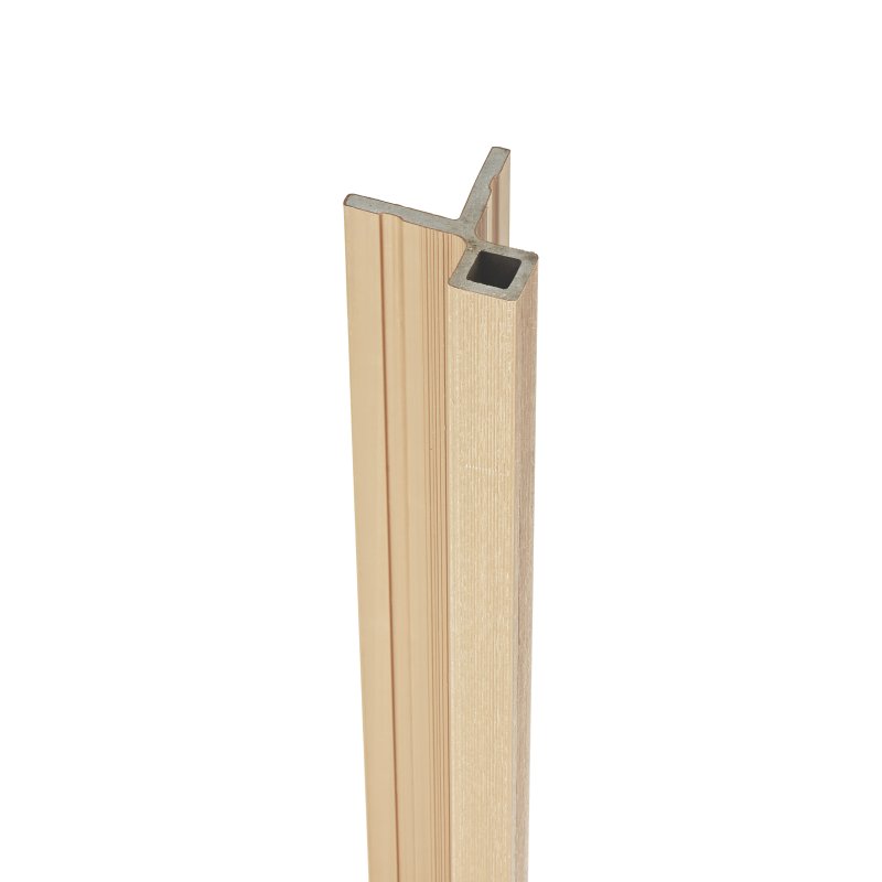 B+M Light Oak Composite Slatted Cladding Corner Trim