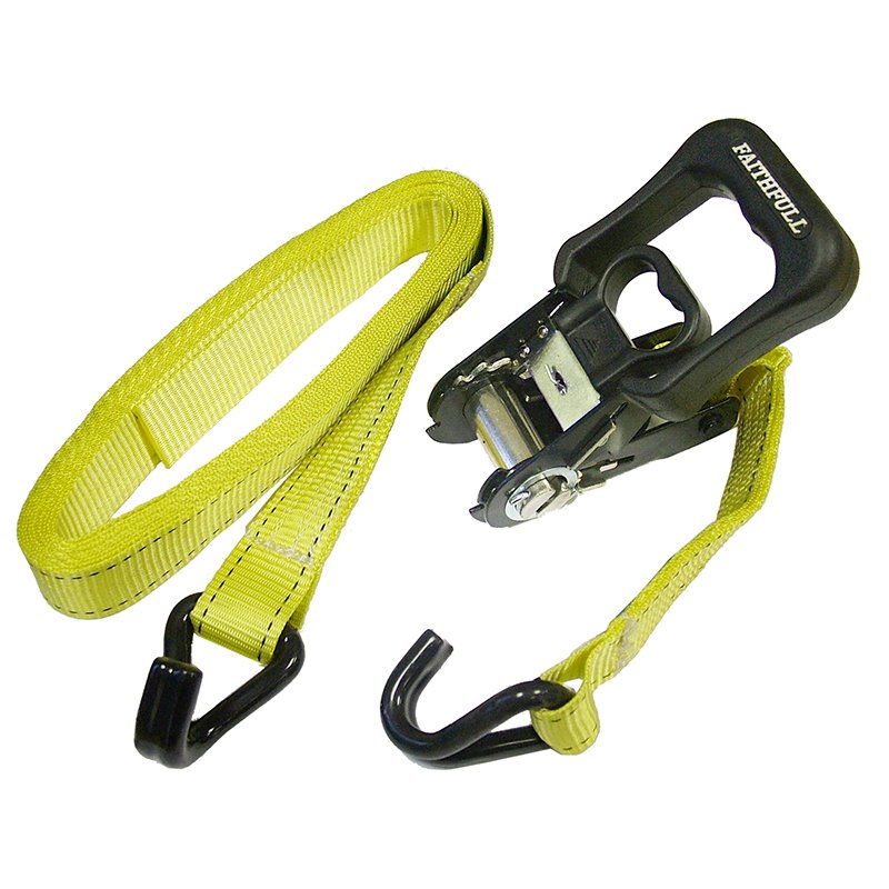 Faithfull - Ratchet Tie-Downs J-Hook 5m x 32mm Breaking Strain 1320kg/daN 2 Piece