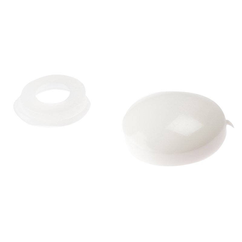 White No. 6-8 (Box 25) ForgeFix - Plastic Domed Cover Cap, Bagged