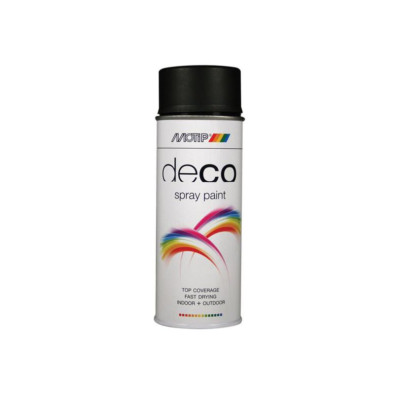 MOTIP? - Deco Spray Paint Satin Matt RAL 9005 Deep Black 400ml