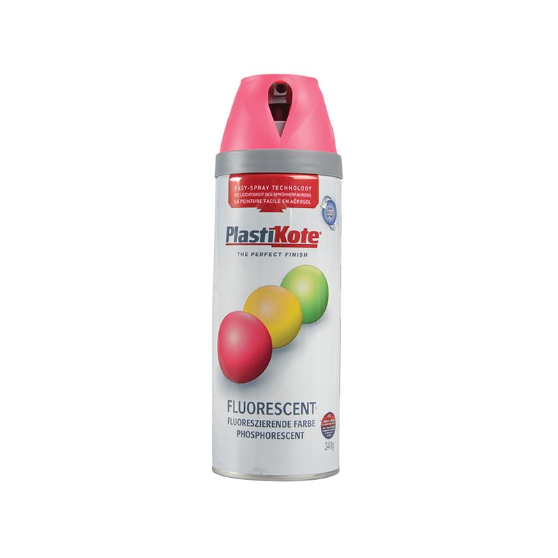 Pink 400ml PlastiKote - Twist & Spray Fluorescent