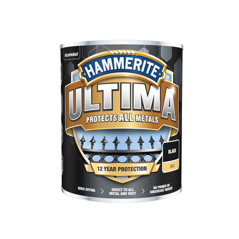 Matt Black 750ml Hammerite - Ultima Metal Paint