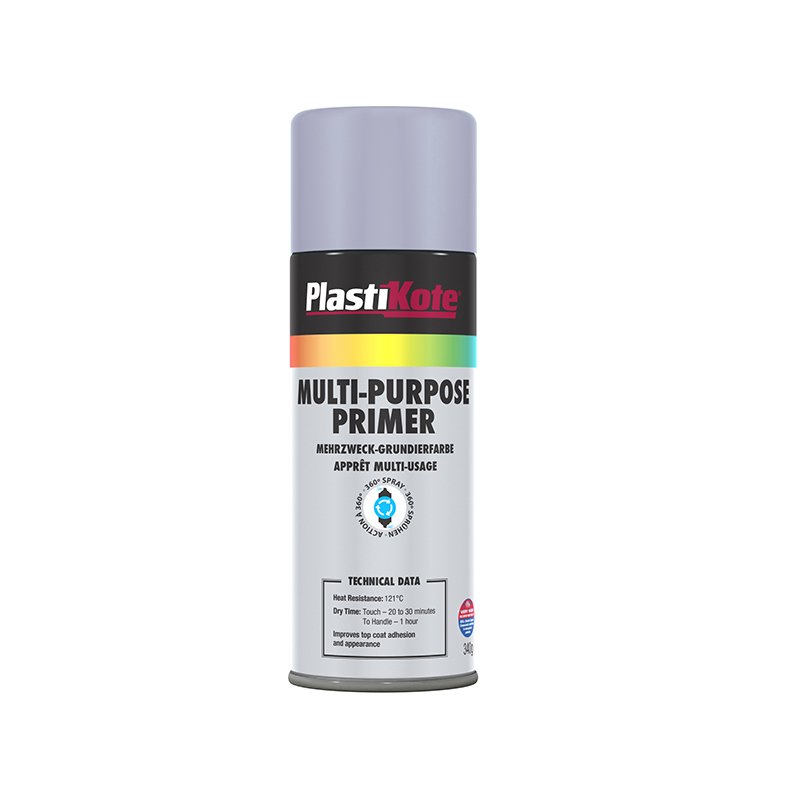 PlastiKote - Multi Purpose Enamel Spray Grey Primer 400ml