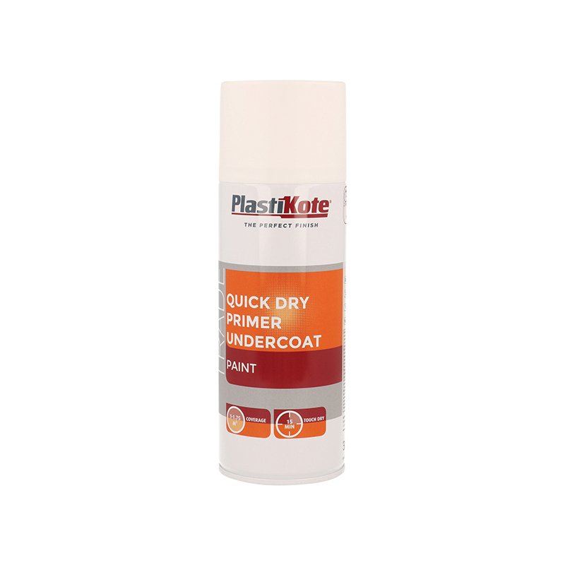 White 400ml PlastiKote - Trade Quick Dry Primer Spray