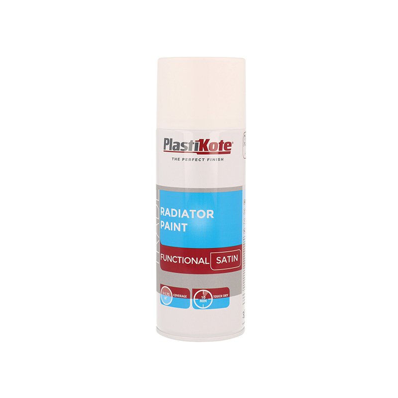 PlastiKote - Trade Radiator Spray Paint Satin White 400ml