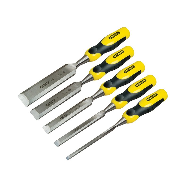 STANLEY? - DYNAGRIP? Bevel Edge Chisel with Strike Cap Set, 5 Piece