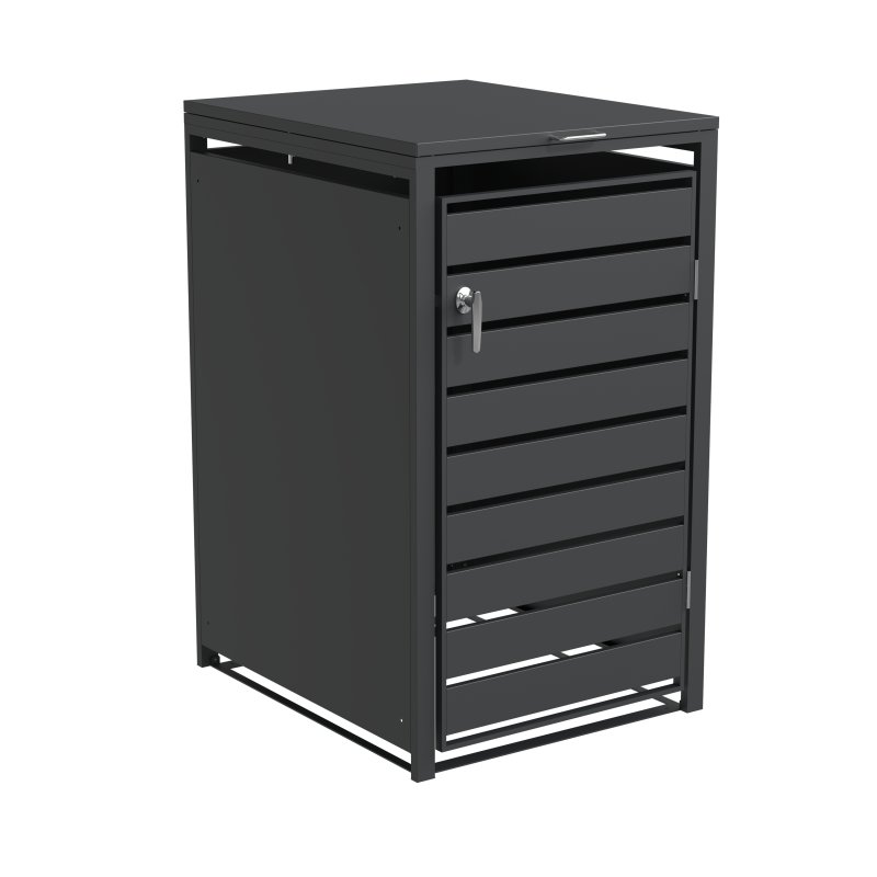 Ecoscape Ecoscape - Single Bin Storage With Lid - Charcoal