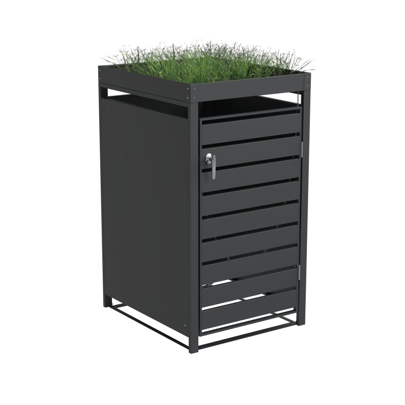 Ecoscape Ecoscape - Single Bin Storage with Planter - Charcoal