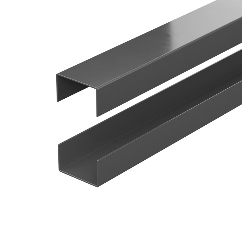 DuraPost Urban® Rails For Slatted Composite Panel (Pack of 2) - Anthracite Grey