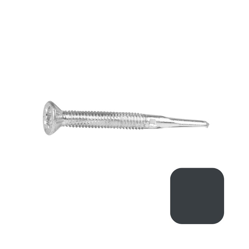 DuraPost Vistareg Self Drilling Screw - 4 x 28mm 16 Pack - Anthracite Grey