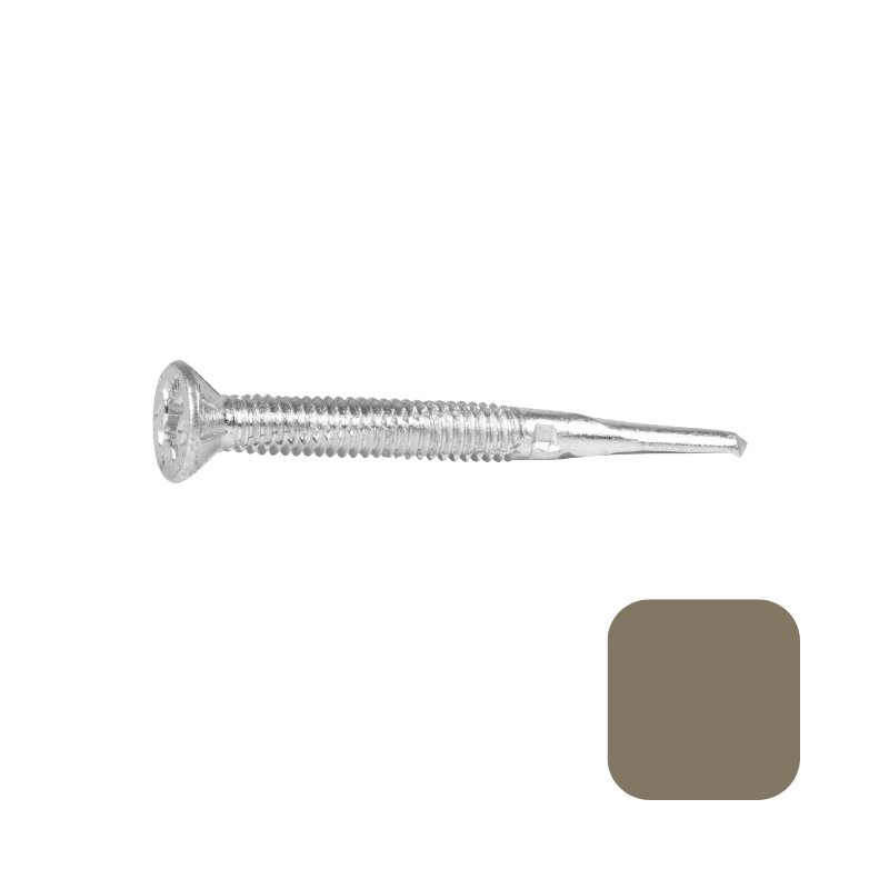 DuraPost Vistareg Self Drilling Screw - 4 x 28mm 16 Pack - Olive Grey