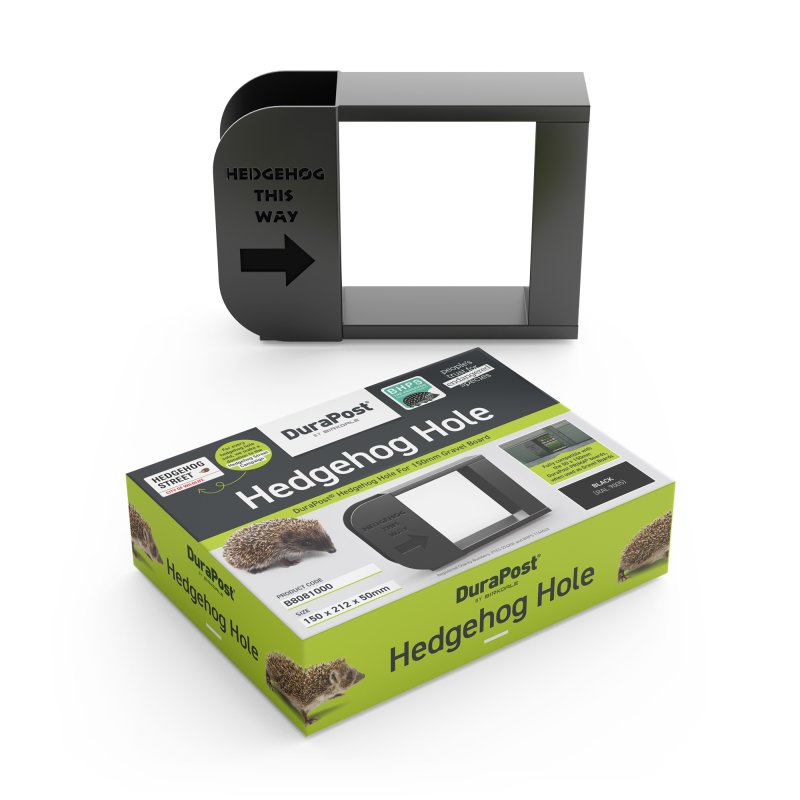DuraPost® Hedgehog Hole For Gravel Board - Black