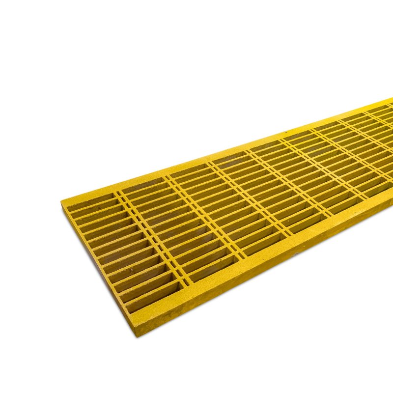 Barclay & Mathieson 38mm Open Mesh GRP Stair Tread Grating 3660mm - Yellow - RAL 1003
