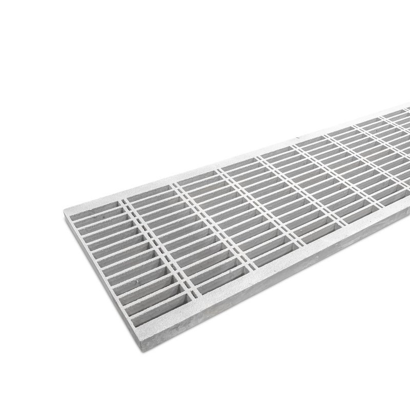 Barclay & Mathieson 38mm Open Mesh GRP Stair Tread Grating 3660mm - Light Grey - RAL 7047