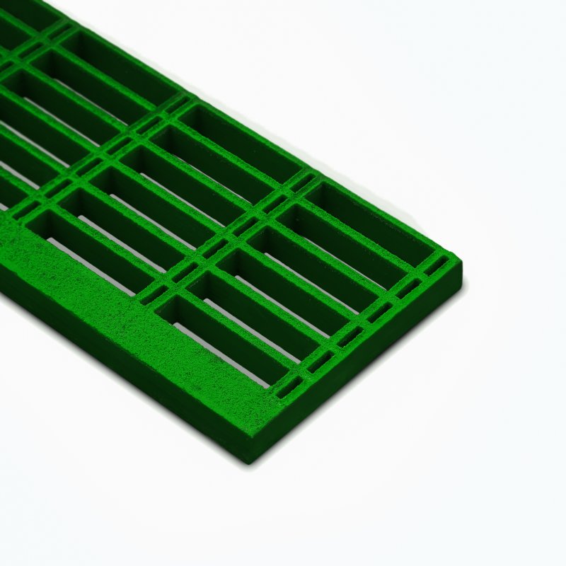 Barclay & Mathieson 38mm Open Mesh GRP Stair Tread Grating 910mm - Green - RAL 6001