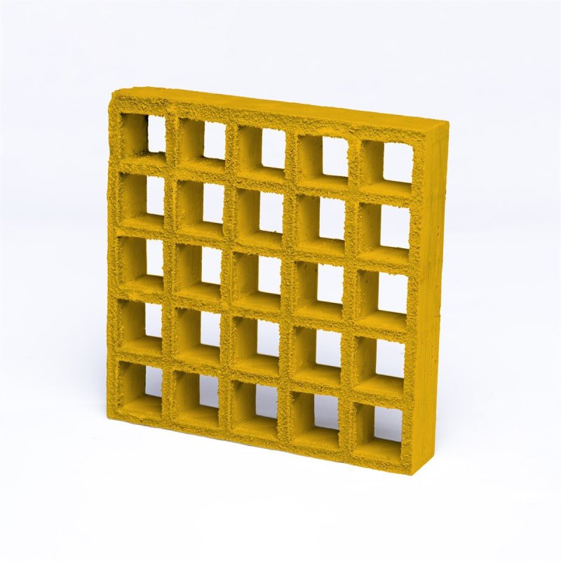 Barclay & Mathieson 25mm Open Mesh Gritted GRP Grating - 3000mm x 1000mm - Yellow - RAL 1003