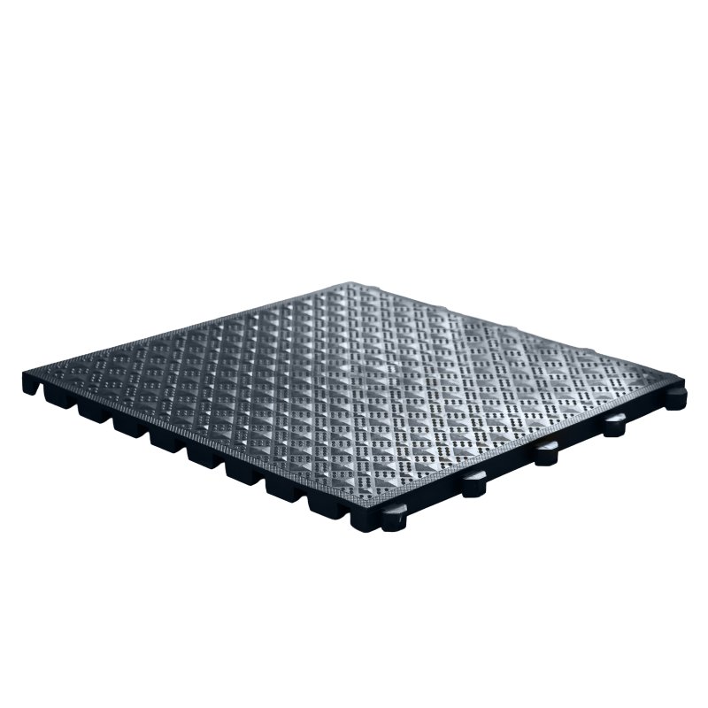 Barclay & Mathieson Diamond Tread, Closed Surface, Interlocking Floor Tile - Black