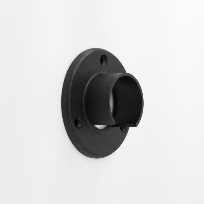 BM Architectural EazySlot Slotted Handrail Wall Flange - 316/Matt Black PPC