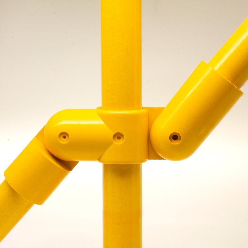 Barclay & Mathieson 167 - Double Swivel Elbow (Universal 4 Way) to suit 50mm GRP Handrail - Yellow
