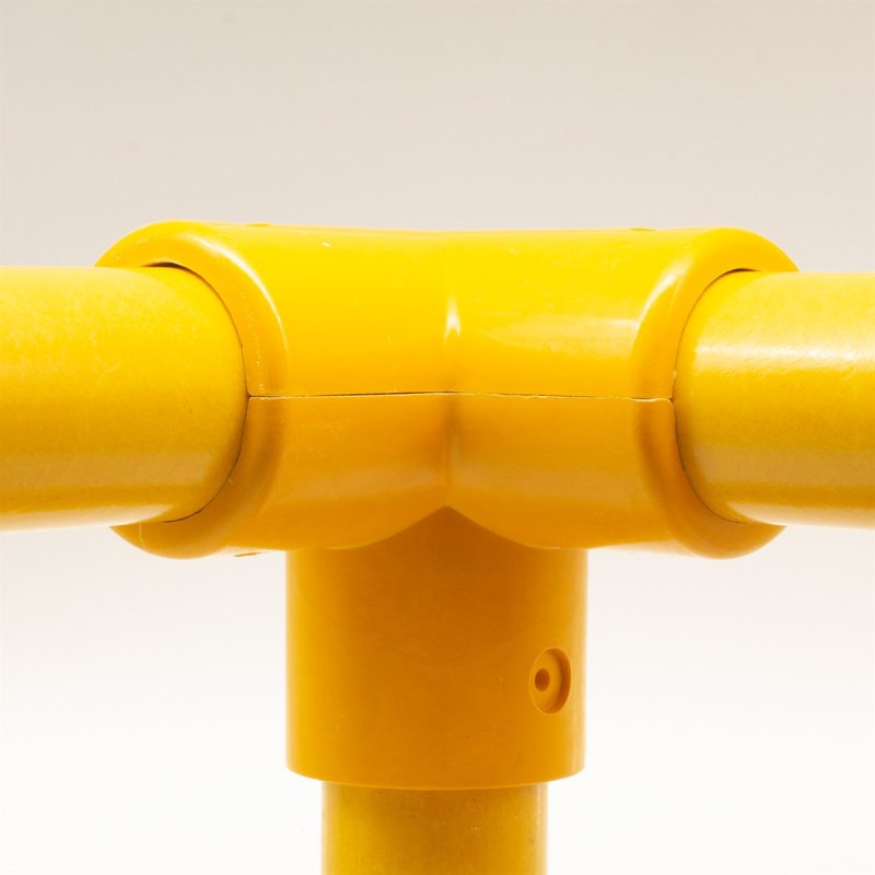 90 Degree 3 Way Top Corner to suit 50mm GRP Handrail - Yellow