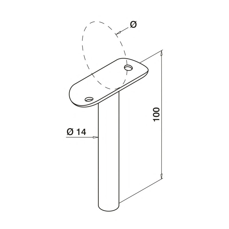 Stem With Articulated Saddle For 48mm Handrail