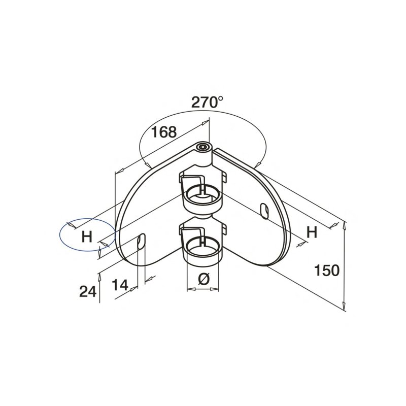 Adjustable 45 Degree Slab Bracket