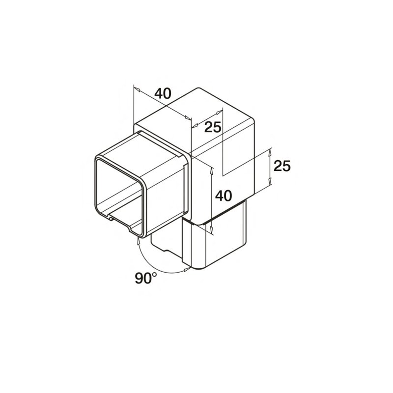 Eazysquare 90 Degree Elbow To Suit 40x40x2mm Tube