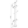 BM Architectural Pre-Assembled Glass Balustrade Round Middle Post with Radiused End Cap
