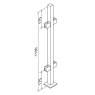 Pre-Assembled Glass Balustrade Square Middle Post with End Cap